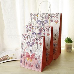 Sacs-cadeaux en papier à motif papillon avec poignées&nbsp;DIY-I030-03C-03