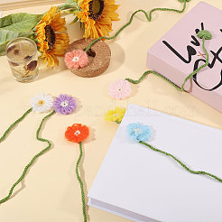 7 marcapáginas de flores de mohair de poliéster de 7 colores&nbsp;AJEW-GL0003-56