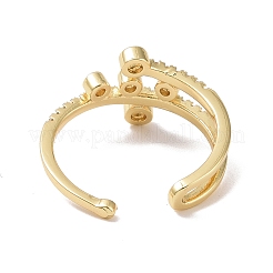 Эмалевое кольцо-манжета сглаза с прозрачным кубическим цирконием X-RJEW-P032-43G