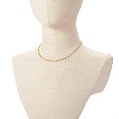 304ステンレススチールリンクチェーンブレスレット＆ネックレスセット  ゴールドカラー  6-7/8インチ（17.5cm）  17.13インチ（43.5cm）  2個/セット&nbsp;SJEW-JS01209