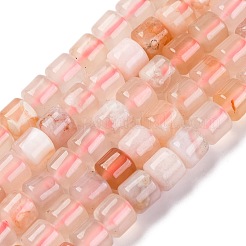天然石桜色アゲート瑪瑙ビーズ連売り  コラム  6x6mm  穴：0.6mm  約64個/連  14.84''（37.7センチメートル）&nbsp;G-H040-B01-01