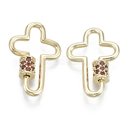 Латунь микропаве кубический цирконий винт карабин подвески с замком&nbsp;KK-R136-070E-NF