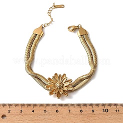 Doppellagige Armreifen aus Schlangenkette aus Edelstahl 304 für Damen&nbsp;BJEW-D465-04A-G