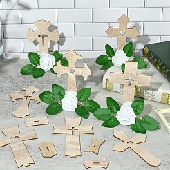 4 style de décorations artisanales en bois&nbsp;WOOD-CJC0019-05B