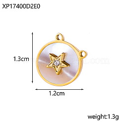 Anhänger aus 304 Edelstahl und Muscheln&nbsp;STAS-OY013-51G