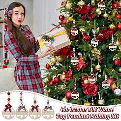 Kit para hacer colgantes con etiquetas de nombre navideñas&nbsp;DIY-GA0006-86