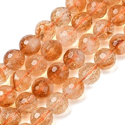 Cuentas naturales de citrino hebras&nbsp;GG-CBA59DD-C02-8mm