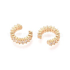 Латунные серьги-манжеты из прозрачного кубического циркония EJEW-T047-57G