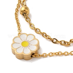 Ионное покрытие (ip) 304 нержавеющая сталь 2-рядные цепочные браслеты BJEW-L673-019G