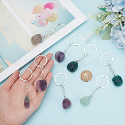8шт натуральный флюорит кулон брелок&nbsp;KEYC-PH01494