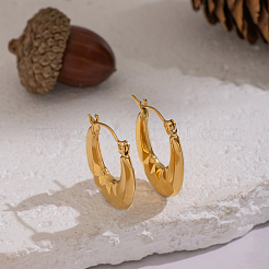 Овальные серьги-кольца из нержавеющей стали 304&nbsp;PG1379