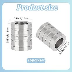 16 шт. бусины из нержавеющей стали&nbsp;STAS-DR0001-08