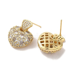 Boucles d'oreilles en laiton micro pavé de zircons cubiques pour femmes&nbsp;EJEW-E301-08G