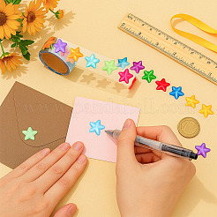 Самоклеящиеся наклейки на лазерной бумаге в виде пятиконечной звезды&nbsp;DIY-WH0899-277