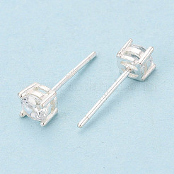 925 серьга-гвоздик из стерлингового серебра с прозрачными кубическими циркониями&nbsp;STER-T008-70S-01