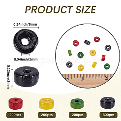 1400 pieza de cuentas de madera de arce natural de 4 colores&nbsp;WOOD-SP0002-02