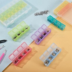 プラスチックビーズ収納ケース  フリップトップビーズ収納  取り外し可能な  28のコンパートメント  長方形  ミックスカラー  2.4~17.5x2.5~10.8x2.3~2.6cm&nbsp;CON-SZ0001-27