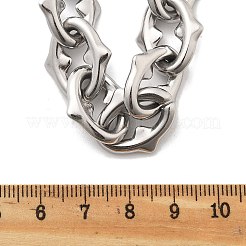 Ожерелья из овальной цепи с шипами из нержавеющей стали 304 для женщин и мужчин NJEW-A043-01P