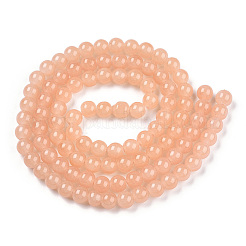 ジェイド風ガラスビーズ連売り  スプレー塗装  ラウンド  ライトサーモン  8mm  穴：1.3~1.6mm  約100個/連  31.4インチ&nbsp;DGLA-S076-8mm-28-A
