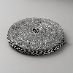 ポリエステルジャカード矢印リボン  衣類用アクセサリー  ブラック  1インチ（24.5mm）&nbsp;OCOR-WH0088-80