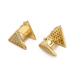 Серьги-кольца из золотой латуни с микропаве из циркония EJEW-C073-04B-G