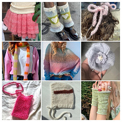 Сегментированная окрашенная пряжа для вязания&nbsp;DIY-TAC0033-03A