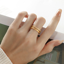 Fingerringe aus 304 Edelstahl mit Mikropflaster und klaren Zirkonia&nbsp;FS-WG4C7B0-02