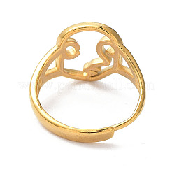 Ионное покрытие (ip) 304 нержавеющая сталь полые абстрактные регулируемые кольца&nbsp;RJEW-D006-25G