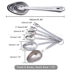 304ステンレス製計量スプール  耐熱皿ツール  ステンレス鋼色  133~162x145~44x7~20mm  6個/セット&nbsp;STAS-WH0022-04P
