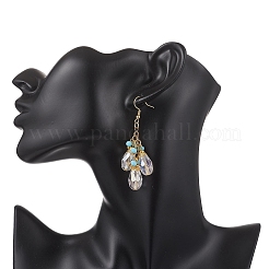 Стеклянные серьги-капли с подвесками&nbsp;EJEW-JE06835