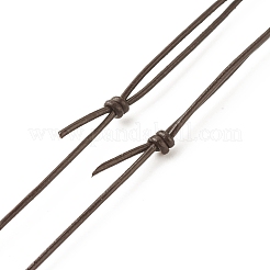 Кулон из натурального далматинского самородка со шнурком из воловьей кожи NJEW-JN03882-02