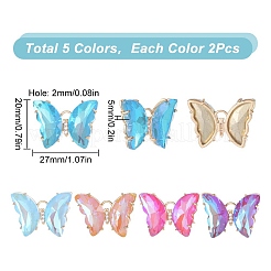 10 шт. 5-х цветные подвески из гальванического стекла K9 GLAA-SC0001-75