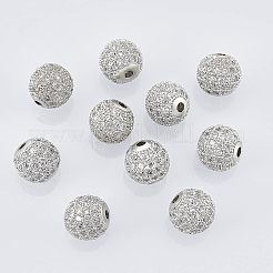 Cremagliera in ottone placcatura perline zirconi&nbsp;ZIRC-NB0001-01P