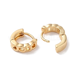 Boucles d'oreilles créoles en laiton en forme de chaîne gourmette pour femmes&nbsp;EJEW-B056-01G-01