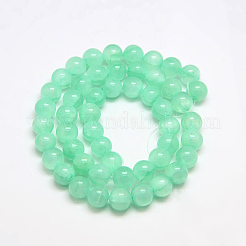 Gefärbte natürliche grüne Jade Perlen Stränge&nbsp;JBS053-6MM-27