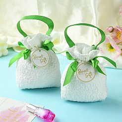 Тканевые высокие жаккардовые цветочные сахарные подарочные сумки на шнурке с ручкой ST-CJ0004-01D