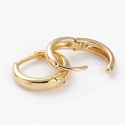 Латунные английском замке Серьги-кольца&nbsp;LS-EJEW-C502-12G