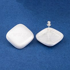 Aretes de latón con rombos para mujer&nbsp;EJEW-G391-15S