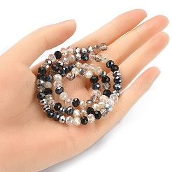 Стеклянные бусины с гальваническим покрытием &nbsp;EGLA-YW0002-D01