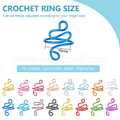 16 шт. 16 цвета алюминиевых манжетных колец RJEW-BC00001