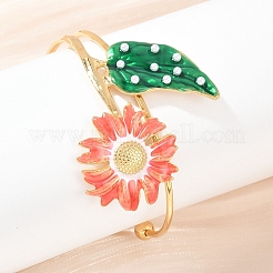 Браслеты-манжеты из нержавеющей стали 304 с эмалью для женщин&nbsp;LS-BJEW-A049-02B-G