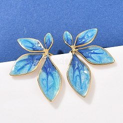 Серьги-гвоздики в форме цветка из нержавеющей стали 304 EJEW-I320-30G