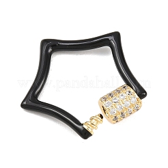 Застежки-карабины с микропаве из прозрачного кубического циркония в форме звезды&nbsp;KK-B167-01C-G