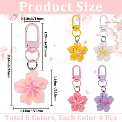20 pendentif décoratif en forme de fleur en résine de 5 couleurs&nbsp;FIND-BBC0004-93