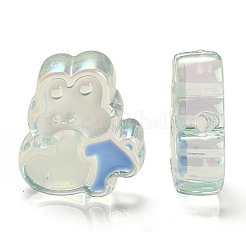 УФ-покрытие Радужные радужные акриловые эмалевые бусины OACR-G012-07B