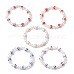 Bracelets extensibles en perles rondes imitation plastique ABS pour femmes&nbsp;BJEW-JB11606