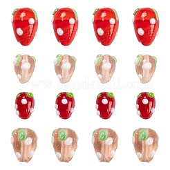 40шт ручной работы лэмпворк 3d клубничные бусины LAMP-LS0001-10