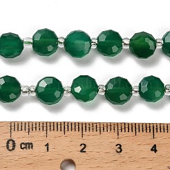 Натуральные бусины из зеленого оникса и агата (окрашенные и нагретые) G-B153-A04