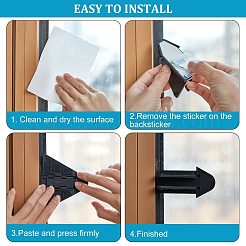 4 шт. 4-цветные пластиковые замки для раздвижных дверей с клеевой основой KY-GF0001-28