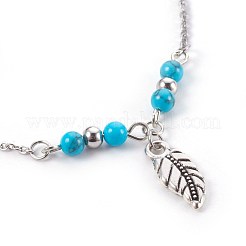 Turquesa sintética encantos tobilleras&nbsp;AJEW-AN00234-05